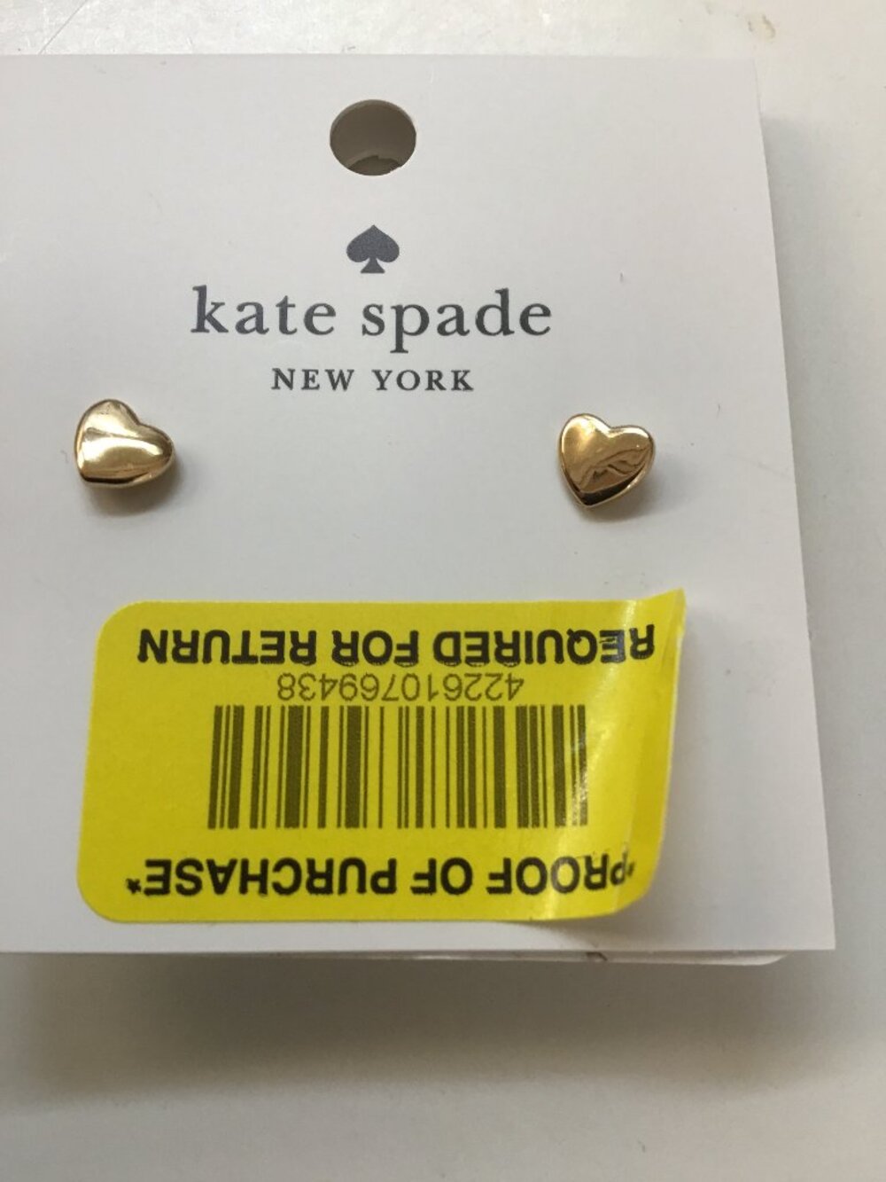Kate Spade New Delicate Gold 3-D Heart Earrings